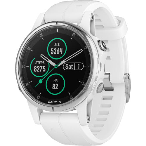 Garmin fŽ?nix 5S Plus Sapphire Edition Multi-Sport Training GPS Watch (42mm, White with Carrera White Band) ƒ?? 010-01987-00