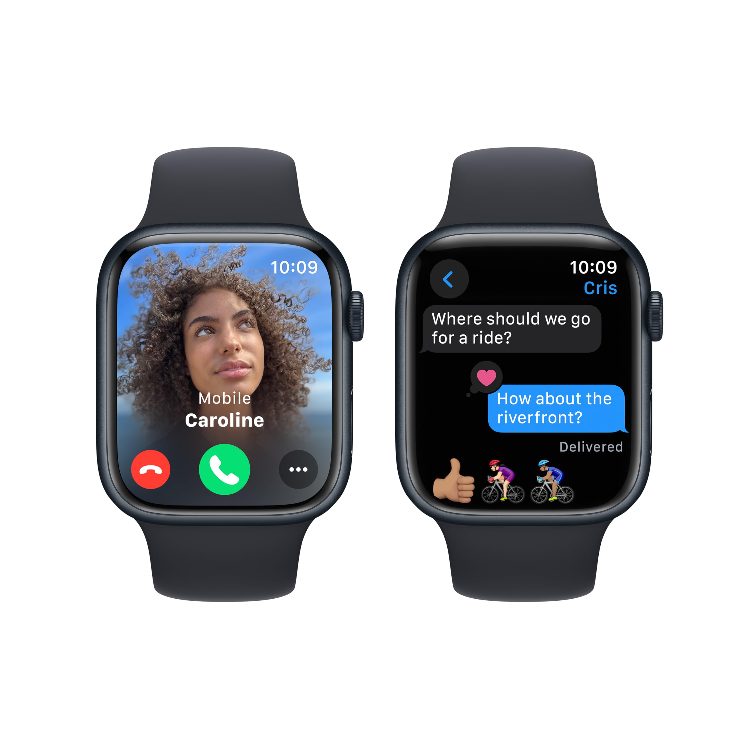Apple Watch Series 9 GPS 45mm Midnight Aluminum Case with Midnight Sport Band - S/M - MR993LW/A