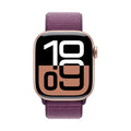 Apple Watch Series 10 (GPS+Cellular) 42mm Rose Gold Aluminum Case with Plum Sport Loop Band - MWXC3LW/A