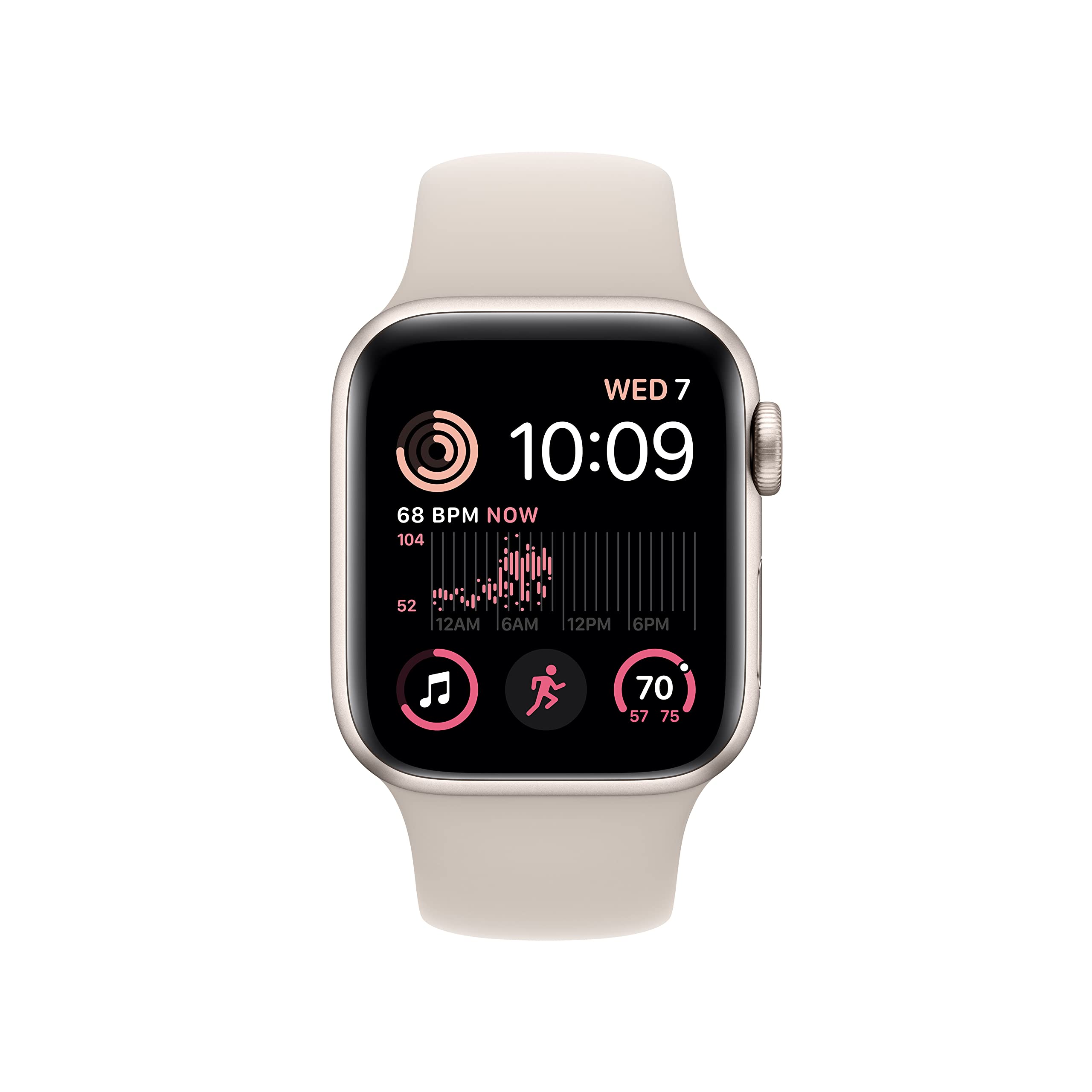Apple Watch SE 2nd Generation (GPS) 40mm Aluminum Case with Starlight Sport Band - M/L - Starlight -