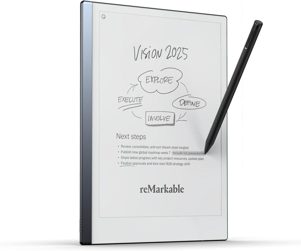 reMarkable 2 - 10.3 Paper Tablet with Black Marker Plus and Premium Leather Book Folio - Brown