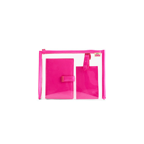 The Passport & Luggage Tag Set in Barbieª Pink