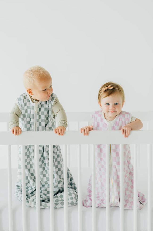 Sage Check Wearable Minky Blanket