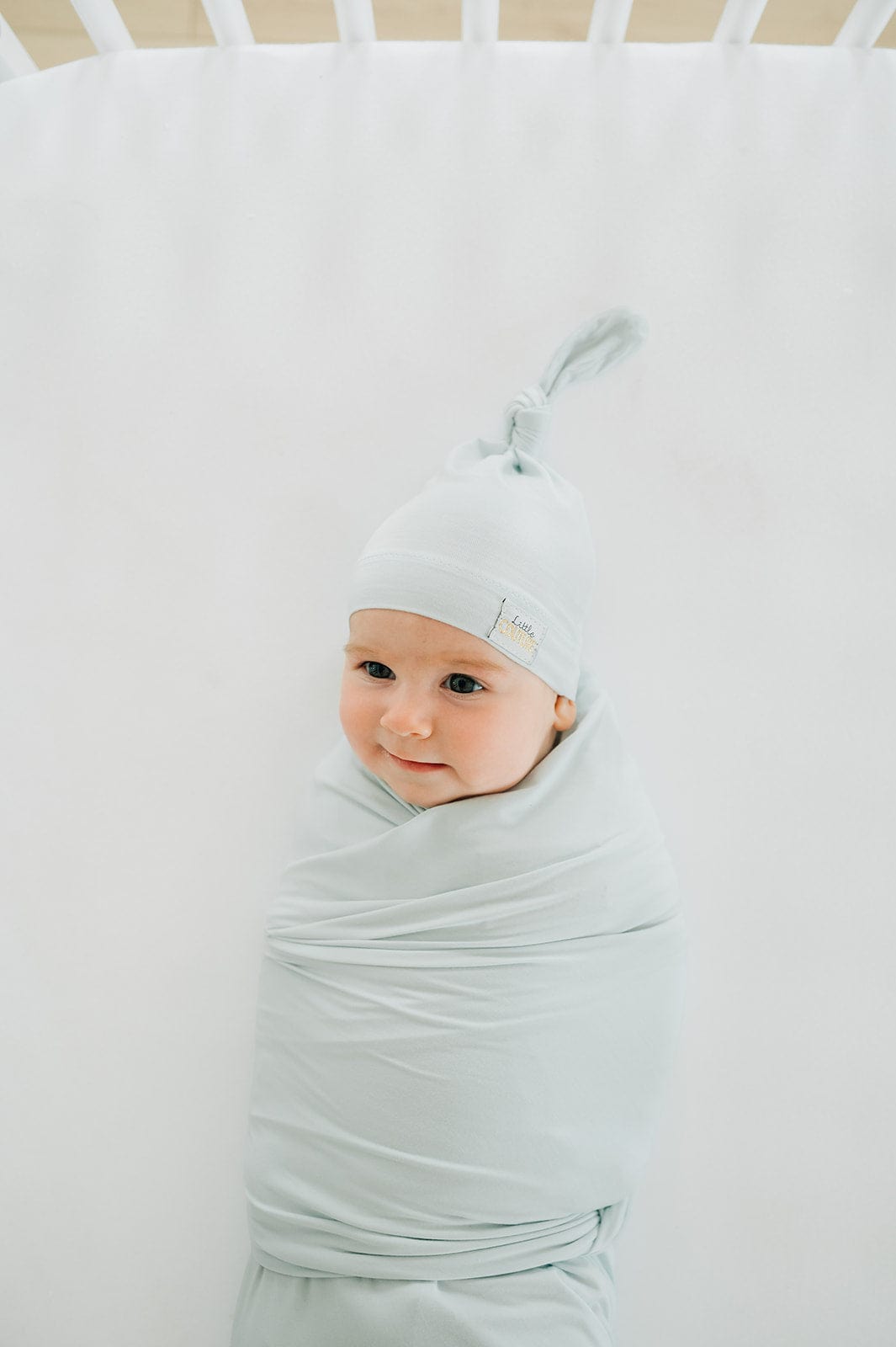 Swaddle and Hat - Icy Blue