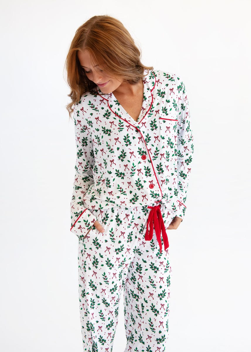 Middle of the Night Button Up - Holiday Bow