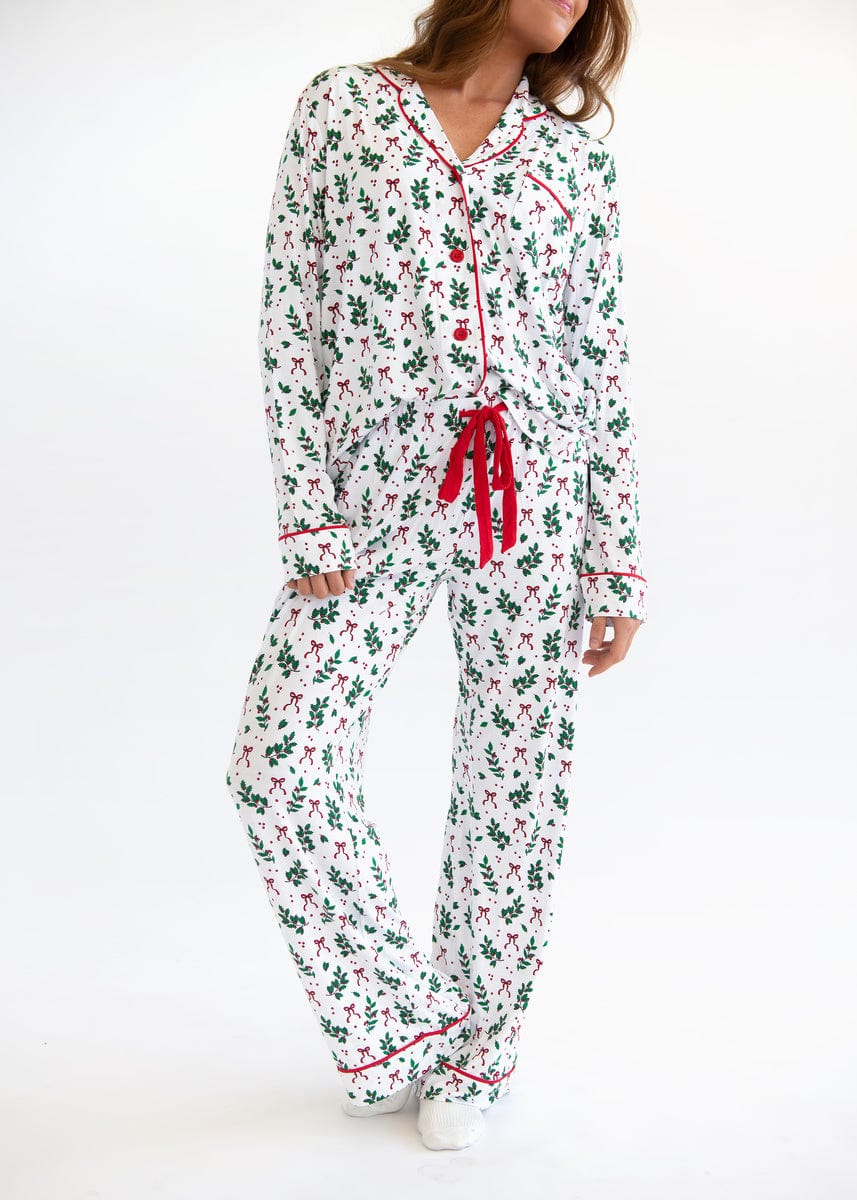Middle of the Night Button Up - Holiday Bow