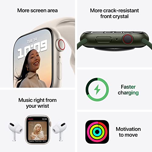 Apple Watch Series 7 (GPS + Cellular, 41MM) Graphite Stainless Steel Case with Abyss Blue Sport Band - MKHJ3LL/A