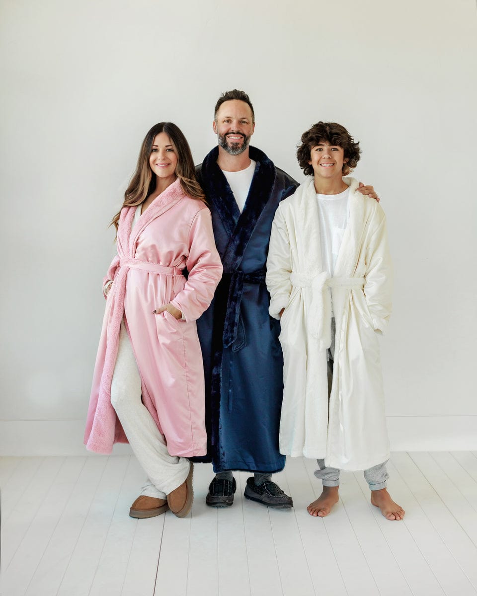 Satin Navy Robe